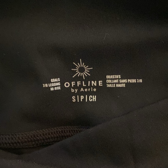 OFFLINE By Aerie Goals High Waisted Pocket 7/8 Legging in Black Size S - Picture 10 of 12